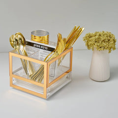 Gold Silverware Caddy Bencher Set