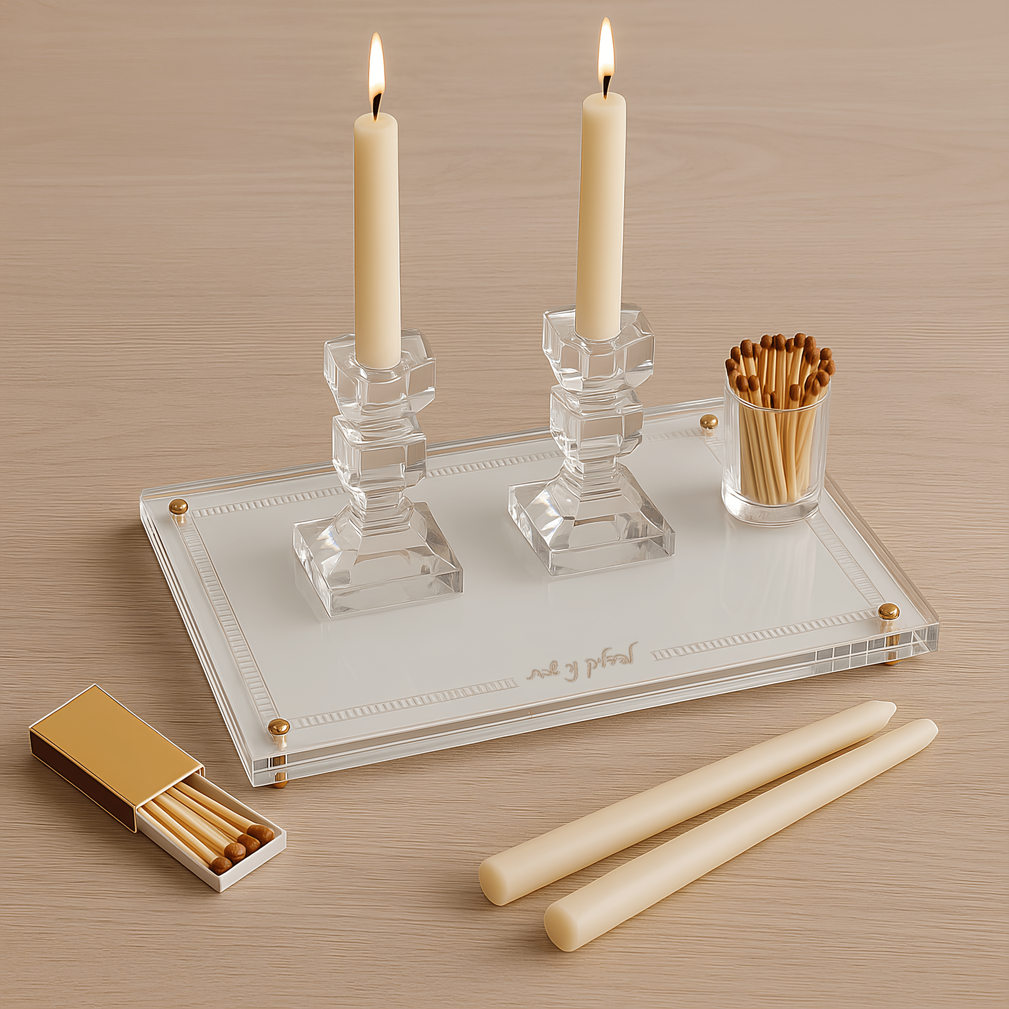 Hemstitch Hadlokas Neiros Tray — detail view | Judaica Square Lakewood