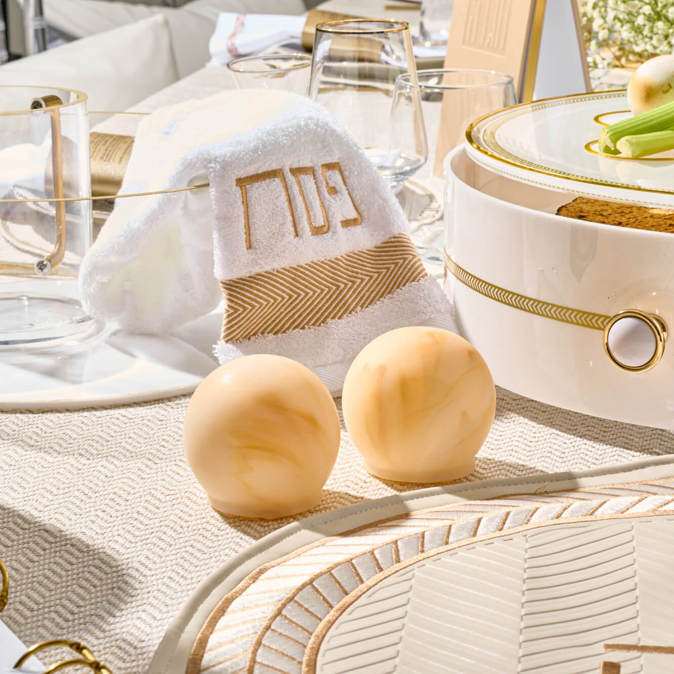 Herringbone Pesach Set