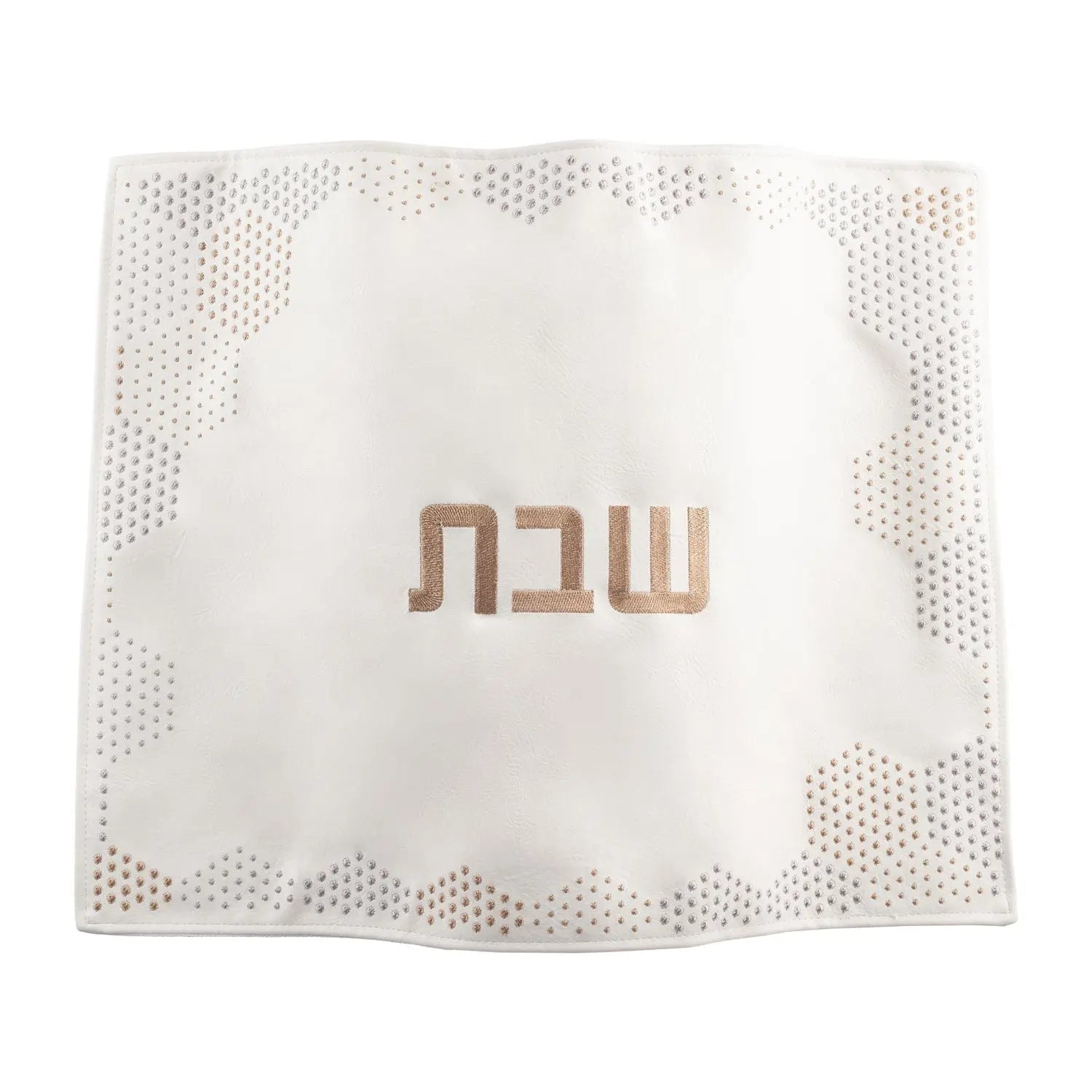 Hexagon Dot Border Challah Cover — detail view | Judaica Square Lakewood