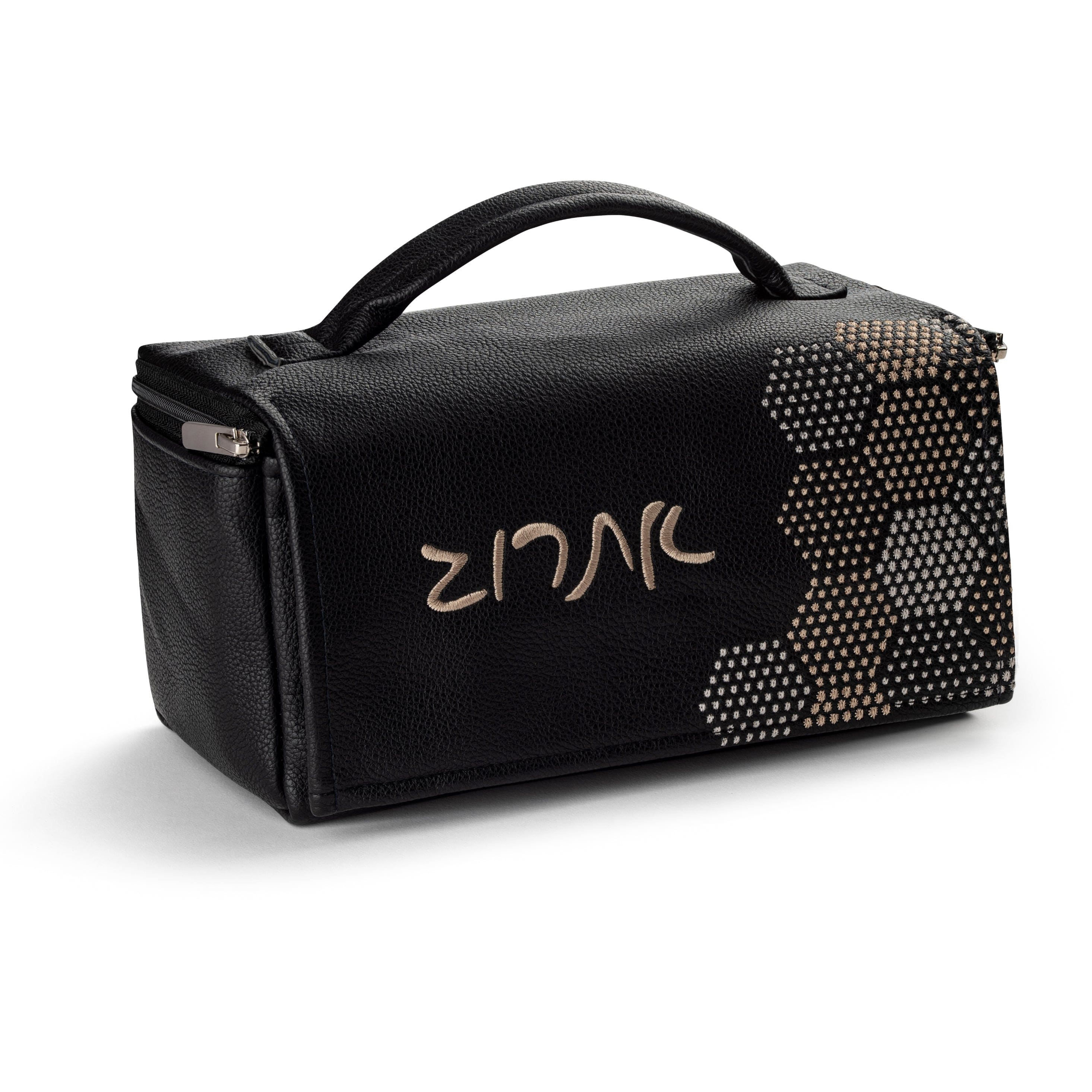 Hexagon Dot Border Leather Esrog Bag