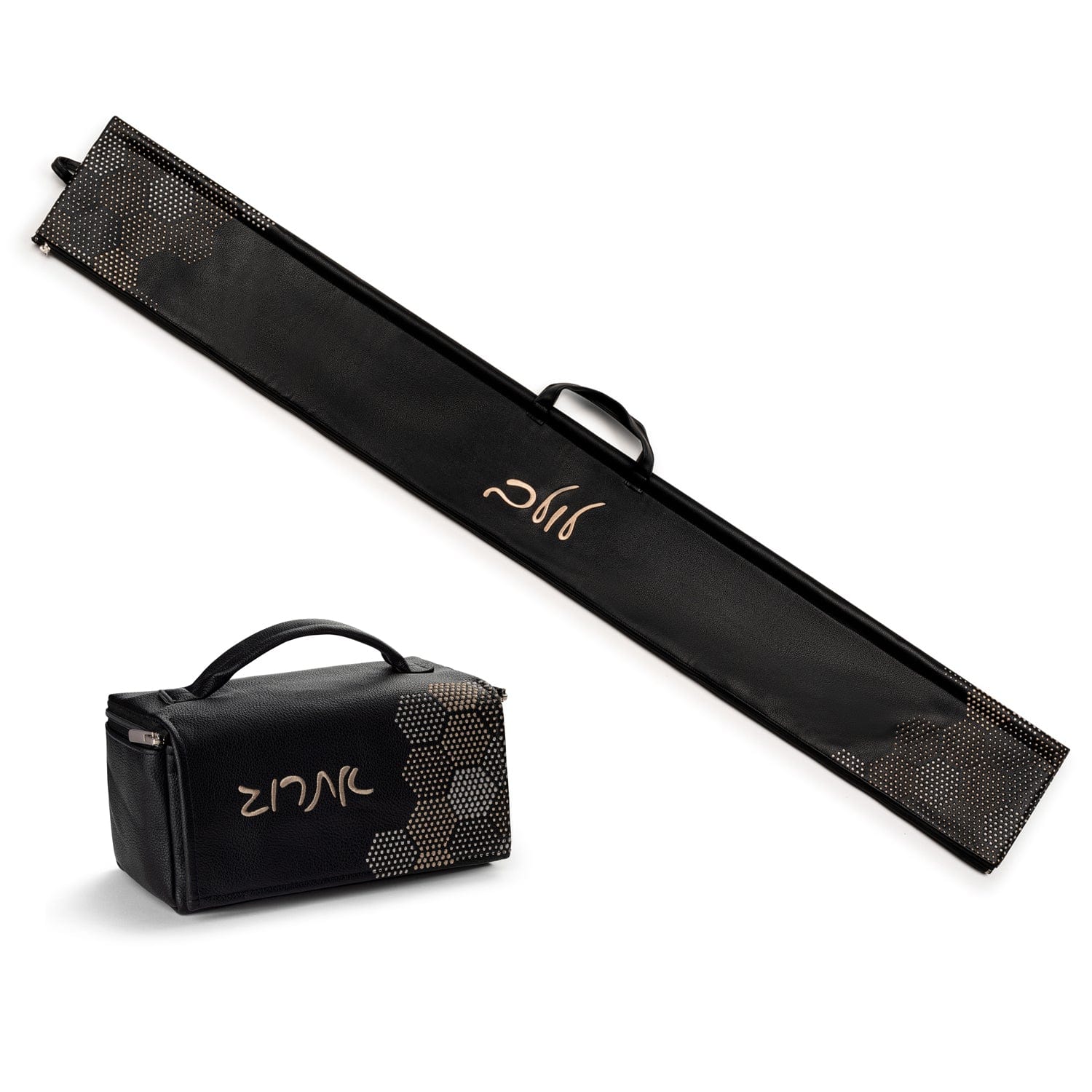 Hexagon Dot Border Leather Esrog Bag