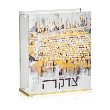 Kosel at Winter Tzedakah Box — lucite