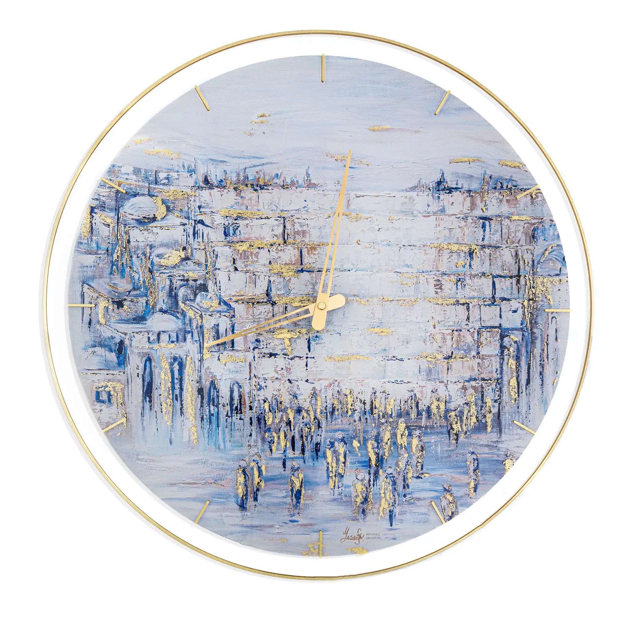 Painted by Yosefa Kosel Clock — Hand-Painted Lucite Yerushalayim Clock | Judaica Square Lakewood