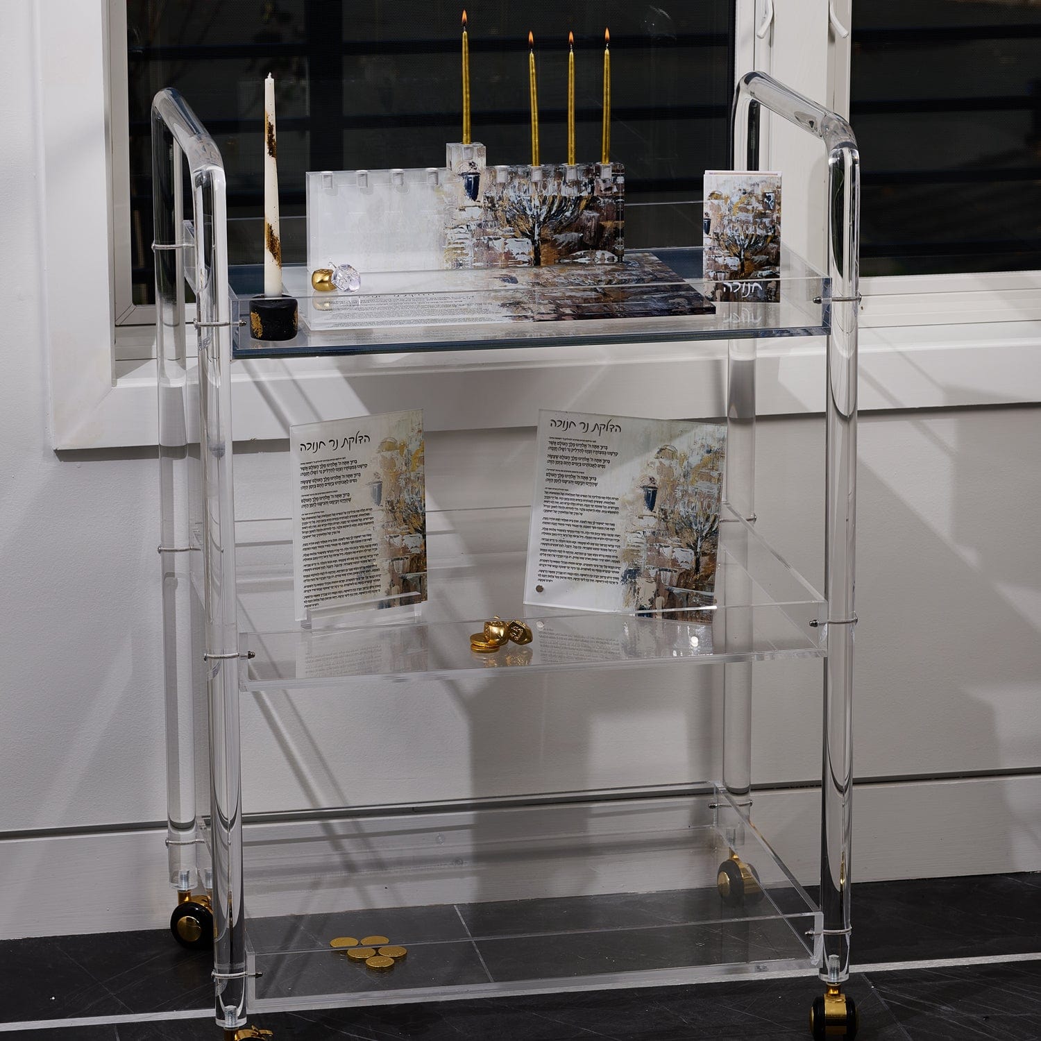 Painted Jerusalem Menorah