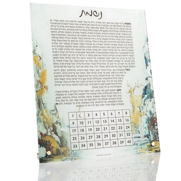 Painted Tabletop Nishmas — lucite Tabletop Plaque