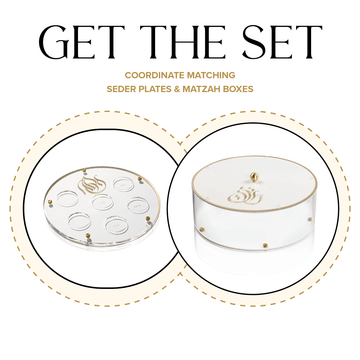 Regal Seder Plate & Matzah Box Set — leather