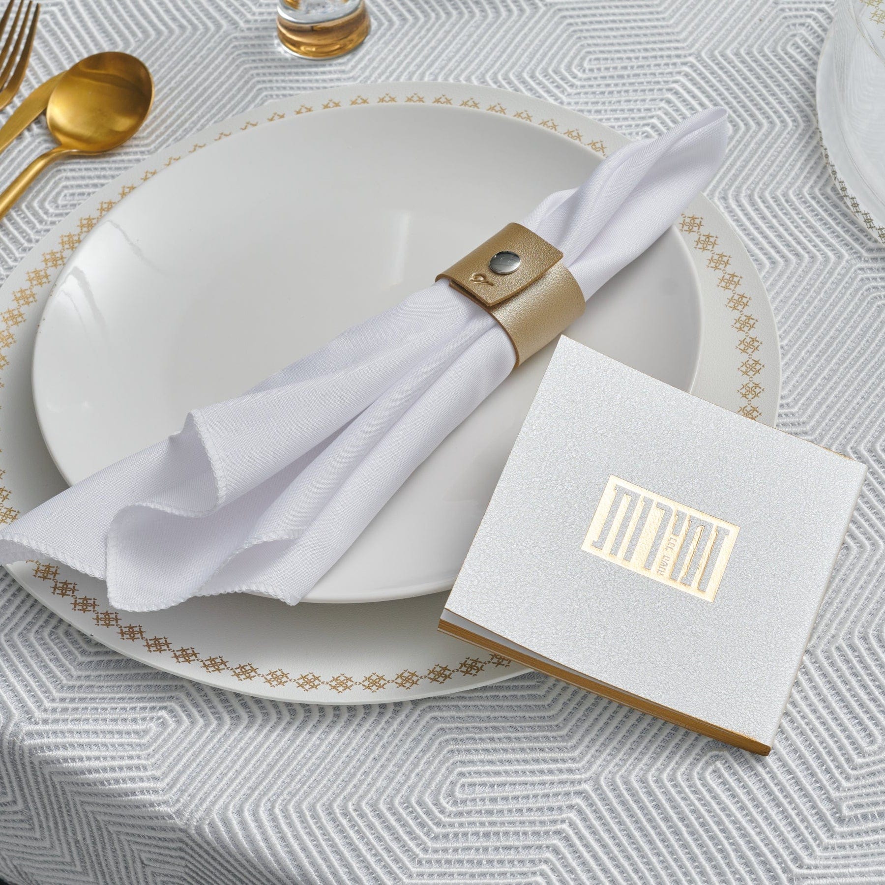 Square Softcover Leather & Lucite Zemiros Bencher Set | Judaica Square Lakewood