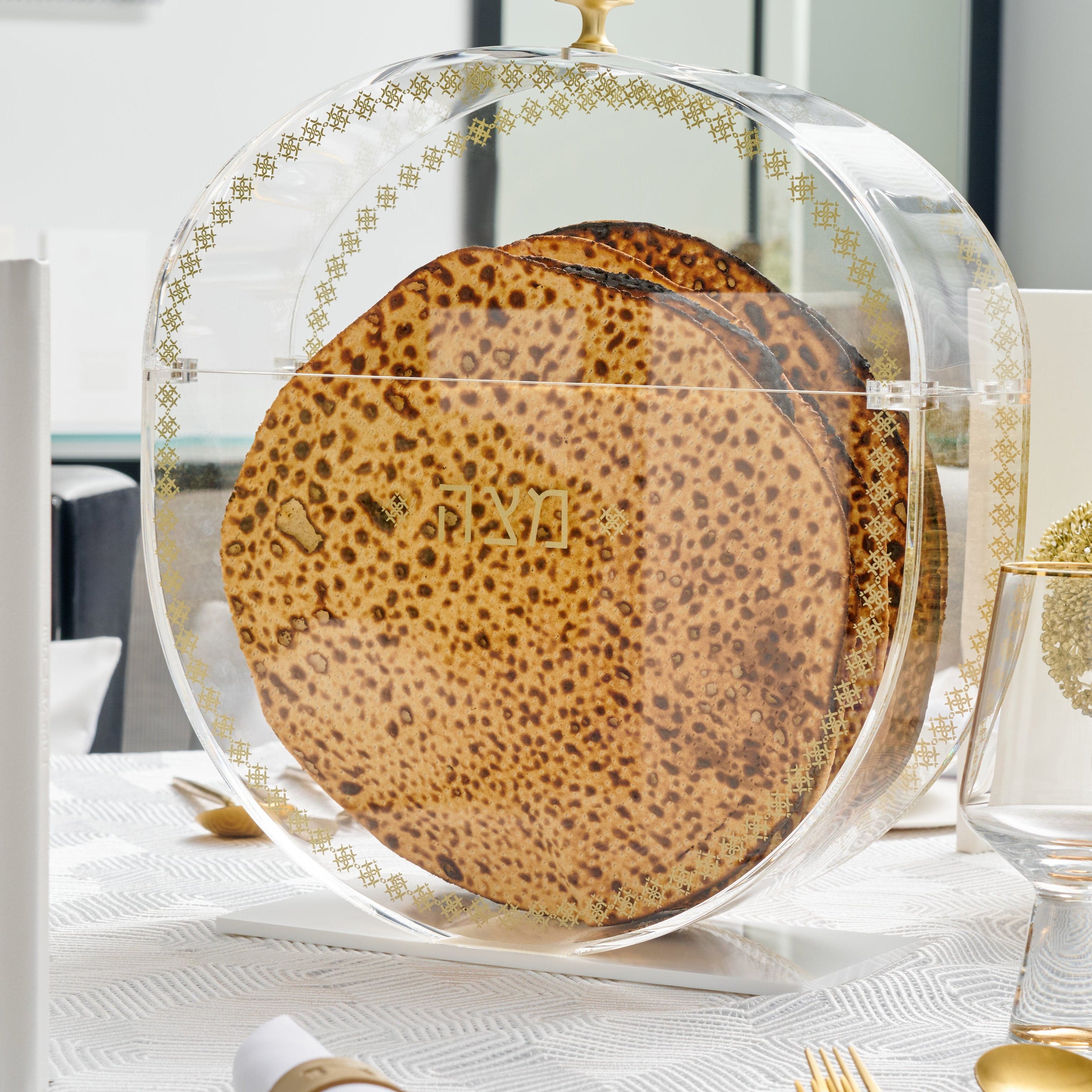 Standing Inspired Matzah Box — Standing Lucite Matzah Box view 2 | Judaica Square Lakewood