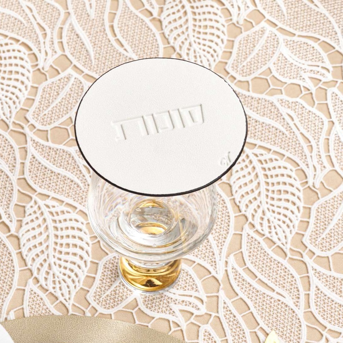 Sukkos Leather Cup Covers / Coasters