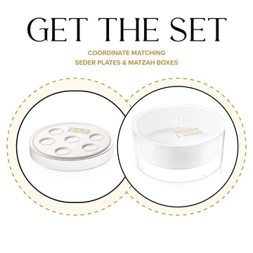 Suspended Seder Plate & Matzah Box — lucite