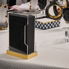 Tall Hardcover Leather & Lucite Bencher Set