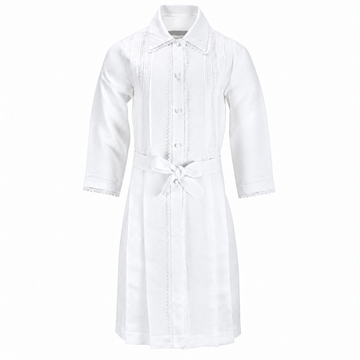 White Kittel — Intricate Lace & Pointed Collar