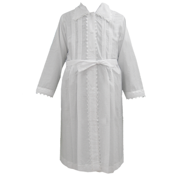 White Pleated Kittel with Scalloped Lace