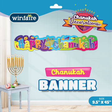 Winfaire Happy Chanukah cardboard banner package