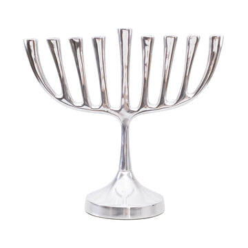 Hanukkah Menorah with Straight Branches, Medium 9.2 in, front view