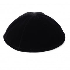 Black Velvet Yarmulka - 6 Parts NO Rim