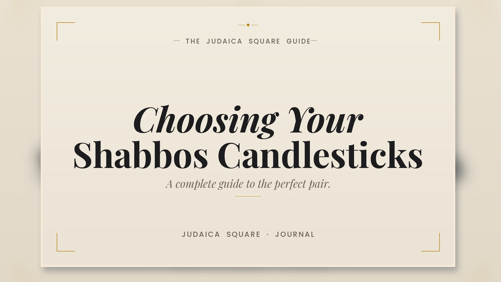 Editorial cover for choosing Shabbos candlesticks