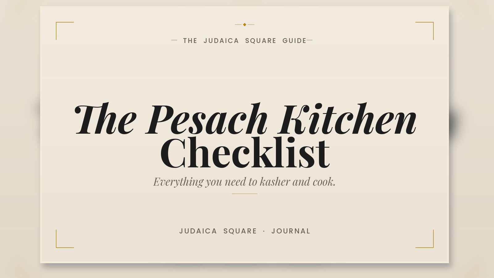 Editorial cover for a practical Pesach kitchen checklist