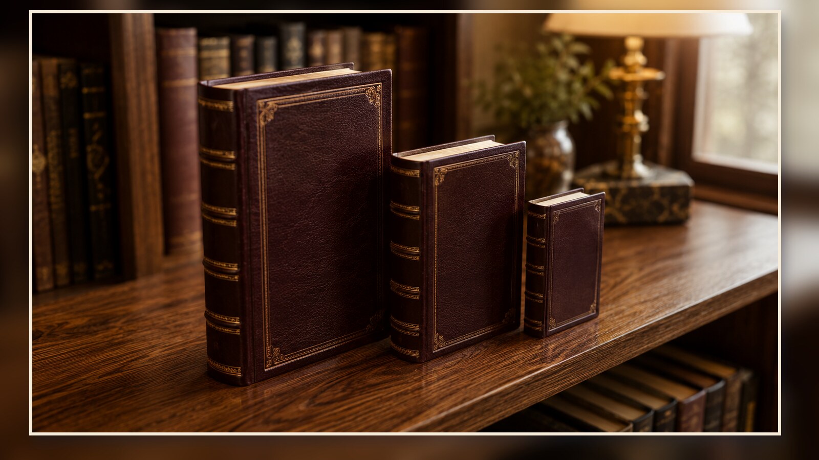 Three ArtScroll Schottenstein Talmud sizes displayed on a library table