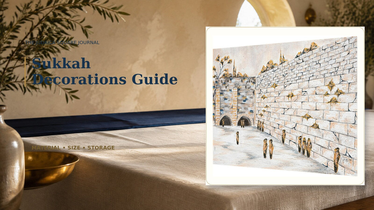 Kosel sukkah wall decoration displayed for a sukkah decorations guide