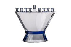 #152 Blue Belt Crystal Menorah