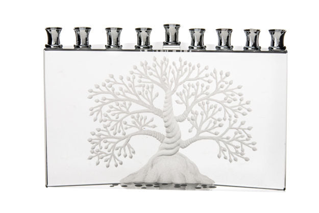 Etz Chaim Crystal Menorah — alternate view | Judaica Square Lakewood