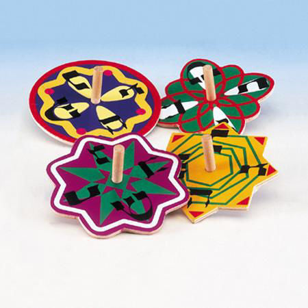 Spinning Wooden Dreidels set of 4 | Judaica Square Lakewood
