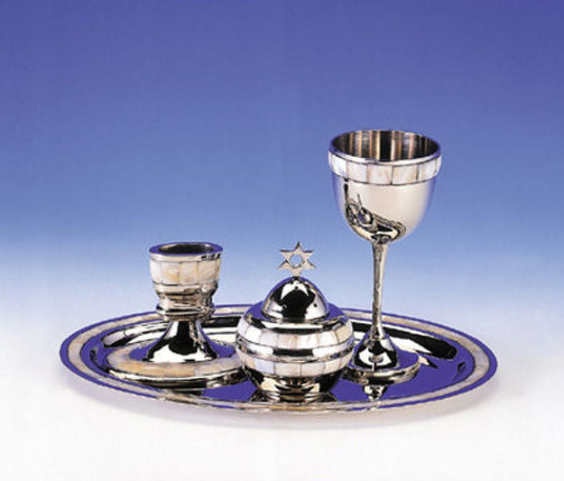 Mother of Pearl Havdallah Set — alternate view | Judaica Square Lakewood