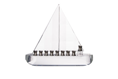 Crystal Sailboat Menorah (582)