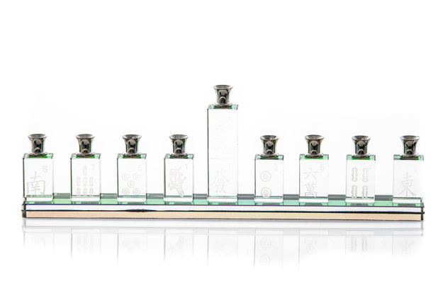 Mah Jongg Crystal Menorah — alternate view | Judaica Square Lakewood