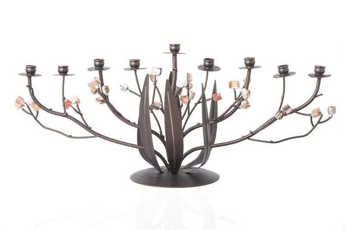 Bronze Narcissus Menorah | Judaica Square Lakewood
