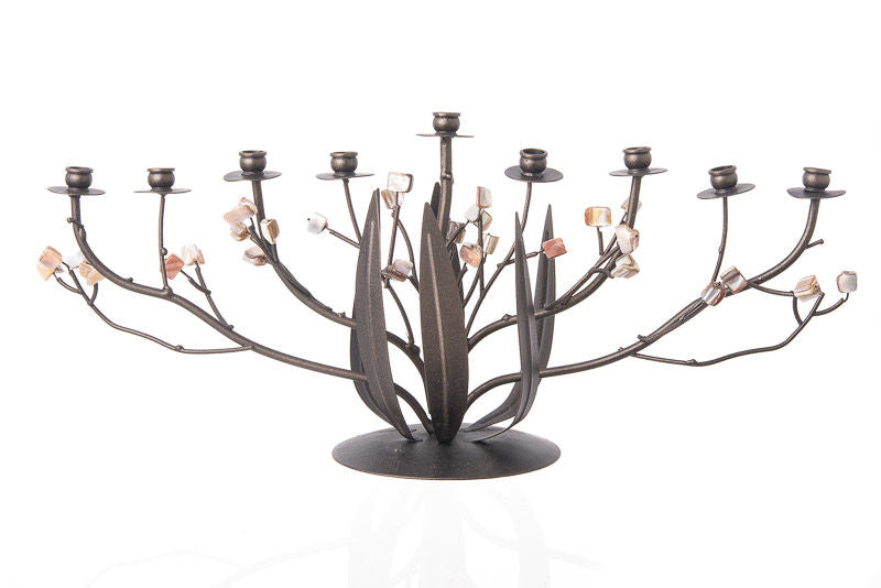Bronze Narcissus Menorah | Judaica Square Lakewood