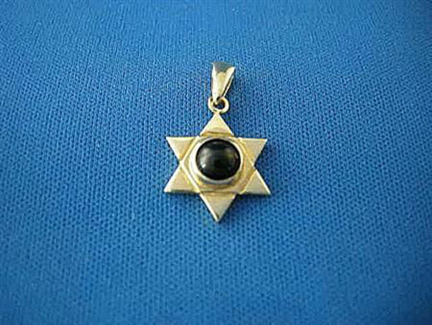 Onyx Star of David Pendant — alternate view | Judaica Square Lakewood