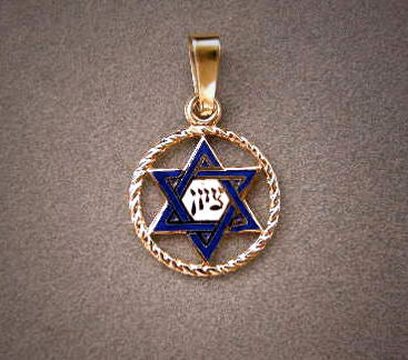 Rope Circle Enameled Star | Judaica Square Lakewood