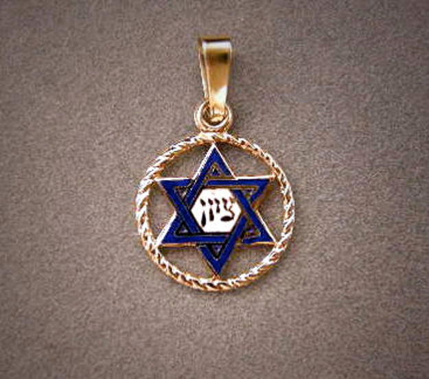 Rope Circle Enameled Star — alternate view | Judaica Square Lakewood