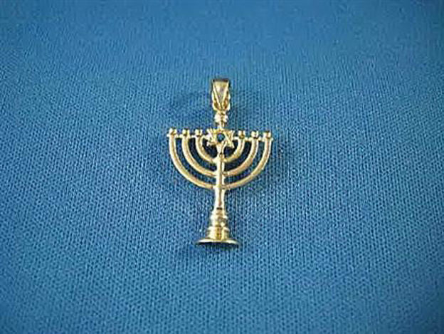 Menorah Charm — alternate view | Judaica Square Lakewood