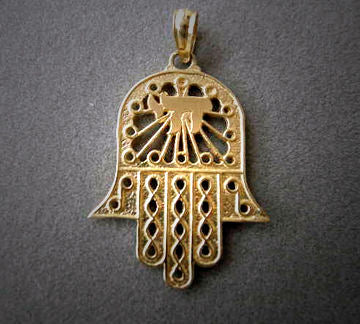 Classic Hamsa with Chai | Judaica Square Lakewood