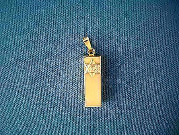 Lustrous Mezuzah Charm — alternate view | Judaica Square Lakewood
