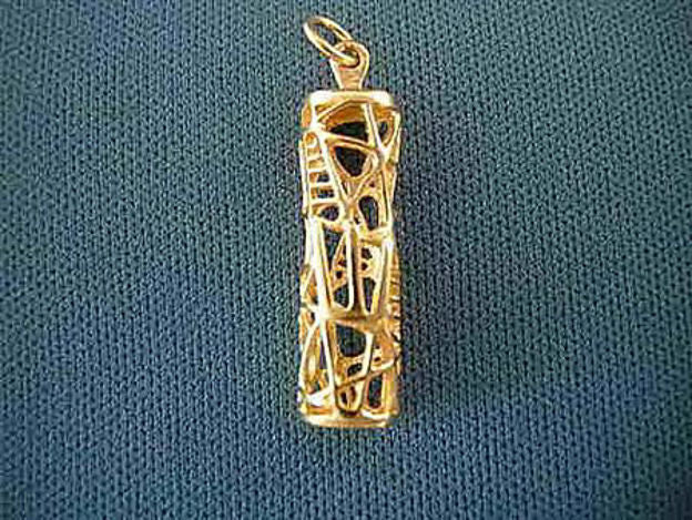 Gold Strands Mezuzah — alternate view | Judaica Square Lakewood