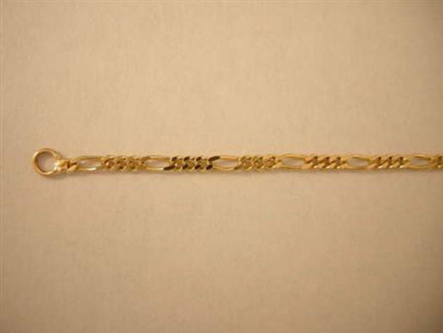 #GLFIG 14K Yellow Gold Light Figaro Chain — alternate view | Judaica Square Lakewood