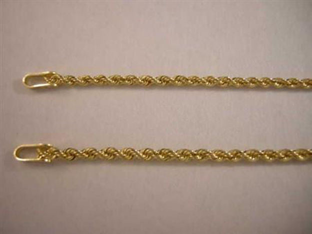 #GROPE2MM 14K Yellow Gold 2 mm Rope Chain — alternate view | Judaica Square Lakewood