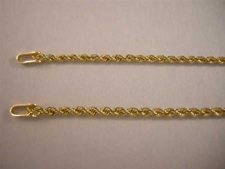 #GROPE2MM 14K Yellow Gold 2 mm Rope Chain | Judaica Square Lakewood