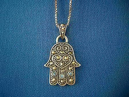 Blues & Marcasite Hamsa | Judaica Square Lakewood