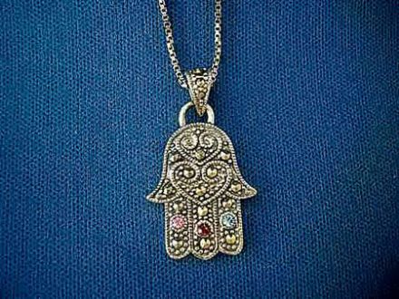 Marcasite Star of David Pendant — detail | Judaica Square Lakewood