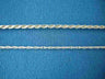 Two rope chains on blue; the thicker upper one is the 1.5 mm diamond cut sterling rope