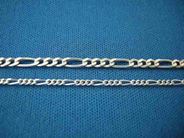 Sterling Silver Light Figaro Chain — alternate view | Judaica Square Lakewood
