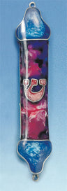 Resin and Silver Mezuzah Case | Judaica Square Lakewood