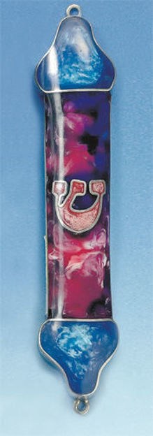 Resin and Silver Mezuzah Case — alternate view | Judaica Square Lakewood