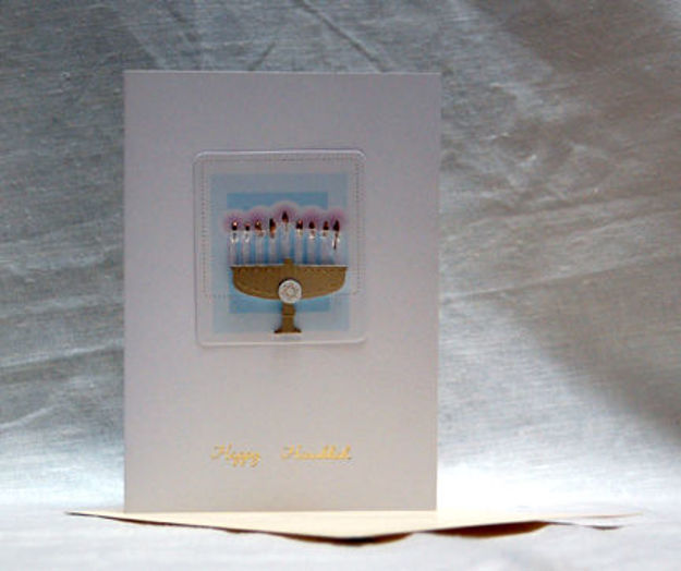 Hanukkah Greeting Card Menorah — alternate view | Judaica Square Lakewood